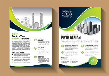 Broşür şablonu düzeni, kapak tasarımı yıllık rapor, dergi, broşür veya kitapçık arka planı