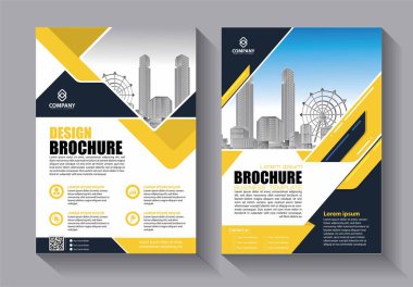 Broşür şablonu düzeni, kapak tasarımı yıllık rapor, dergi, broşür veya kitapçık arka planı