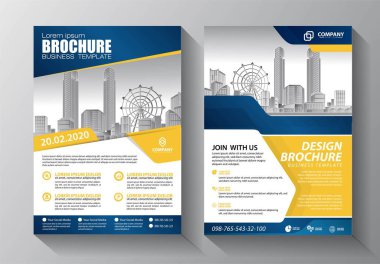 İş soyut vektör şablonu. Broşür tasarımı, modern tasarım, yıllık rapor, poster, renkli üçgenleri olan A4 broşürü, teknoloji, bilim ve ışık arka planlı geometrik şekiller.