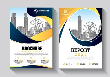 Broşür tasarımı, modern tasarım, yıllık rapor, poster, renkli üçgenleri olan A4 broşürü, teknoloji, bilim ve ışık arka planlı geometrik şekiller.