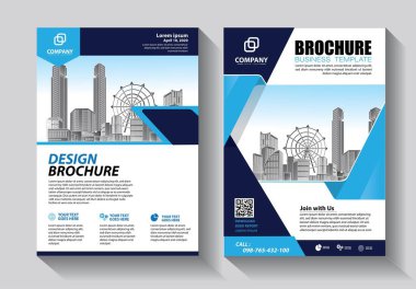 Broşür tasarımı, modern tasarım, yıllık rapor, poster, renkli üçgenleri olan A4 broşürü, teknoloji, bilim ve ışık arka planlı geometrik şekiller.