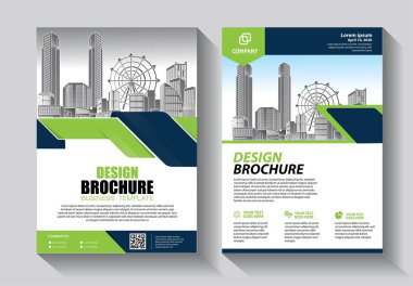 Broşür tasarımı, modern tasarım, yıllık rapor, poster, renkli üçgenleri olan A4 broşürü, teknoloji, bilim ve ışık arka planlı geometrik şekiller.