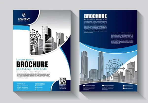 Brochure Design Copertina Layout Moderno Relazione Annuale Poster Volantino Con — Vettoriale Stock