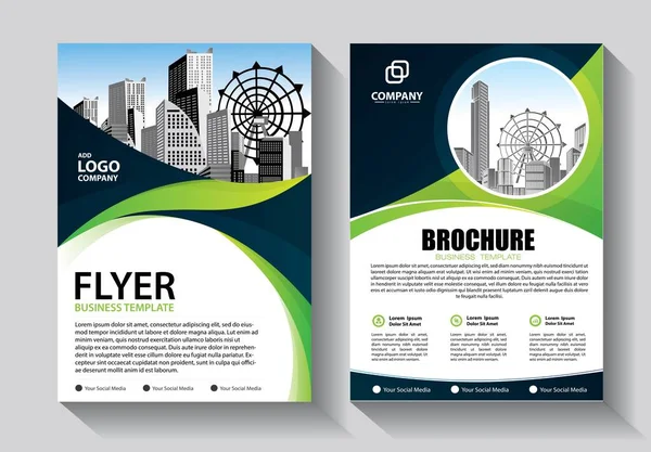 Broschürendesign Einband Modernes Layout Jahresbericht Poster Flyer Din Mit Bunten — Stockvektor