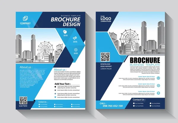 Projeto Brochura Tampa Layout Moderno Relatório Anual Cartaz Folheto Com — Vetor de Stock