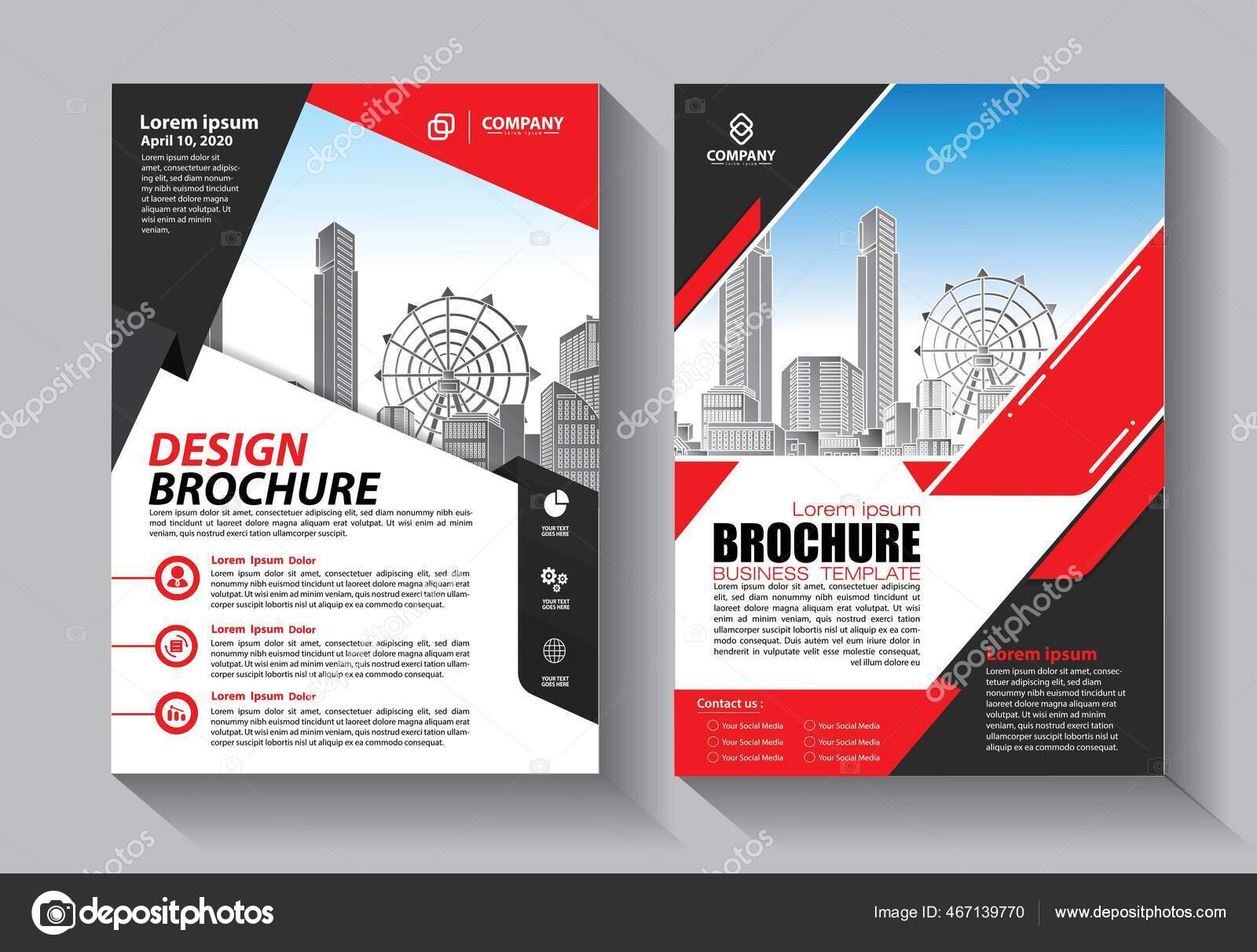 业务抽象向量模板小册子设计涵盖现代布局有彩色三角形的A4传单技术几何 