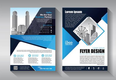 İş soyut vektör şablonu. Broşür tasarımı, modern tasarım, yıllık rapor, poster, renkli üçgenleri olan A4 broşürü, teknoloji, bilim ve ışık arka planlı geometrik şekiller.