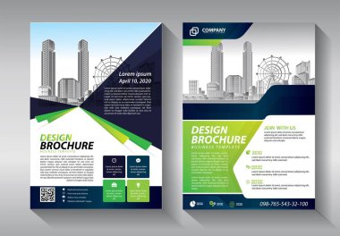 İş soyut vektör şablonu. Broşür tasarımı, modern tasarım, yıllık rapor, poster, renkli üçgenleri olan A4 broşürü, teknoloji, bilim ve ışık arka planlı geometrik şekiller.