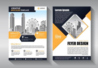 İş soyut vektör şablonu. Broşür tasarımı, modern tasarım, yıllık rapor, poster, renkli üçgenleri olan A4 broşürü, teknoloji, bilim ve ışık arka planlı geometrik şekiller.