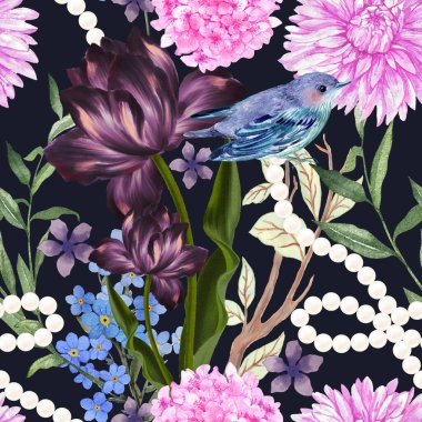 Geleneksel Babür Doğu Resimleri, Harikalar Diyarı Duvar Kağıdı, Botanik Bahçesi Kusursuz Arka plan, Düğün Davetiyesi.