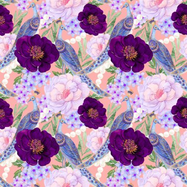 Geleneksel Babür Doğu Resimleri, Harikalar Diyarı Duvar Kağıdı, Botanik Bahçesi Kusursuz Arka plan, Düğün Davetiyesi.