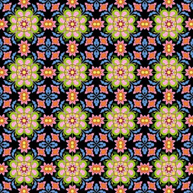 Boho süsü. Tekstil, kilim, duvar kağıdı, giysi, ambalaj, nakış, baskı, arka plan, kapak, illüstrasyon için kusursuz geleneksel kabile majolika deseni