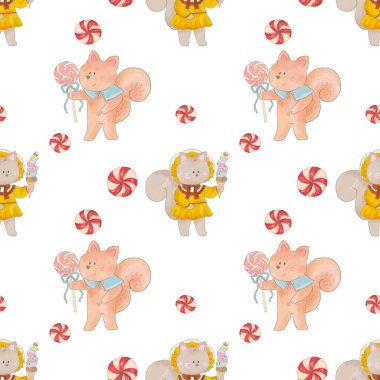 Doğum günü, Bayram, Yıldönümü Yıldönümü Sevimli Hayvan Partisi Kusursuz Şenlikli Dekor Kutlama Tatlıları gibi, Hediyeler çizilmiş el çizimi