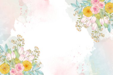 İçinde güzel çayır çiçekleri olan bahar kartları. Tatil kartı, poster, davetiye, Anneler Günü, Paskalya ve Doğum Günü için çiçek desenleri.