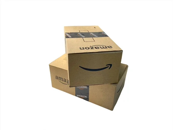 Kuala Lumpur Malásia Outubro 2020 Amazon Prime Box Amazon Shipping — Fotografia de Stock