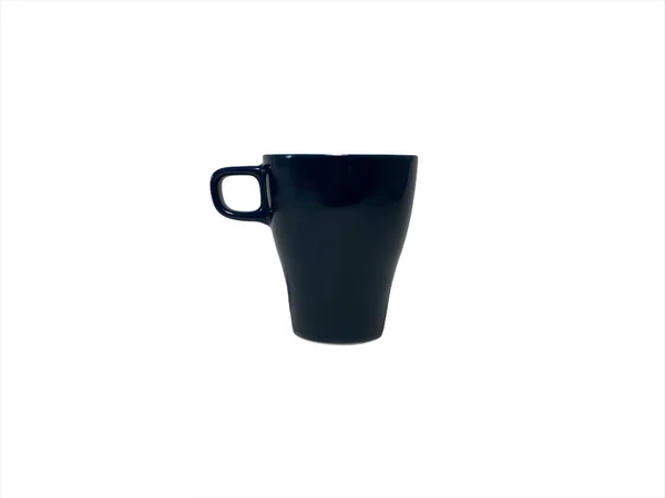 Tasse Bleue Isolée Sur Fond Blanc — Photo