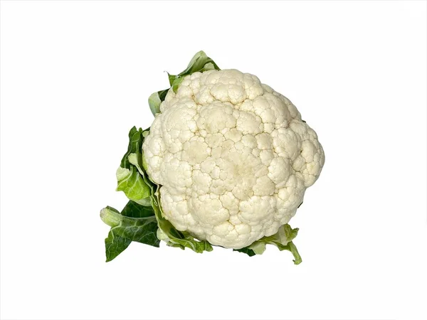 Květák Zelenina Bílém Pozadí Selektivní Zaměření — Stock fotografie