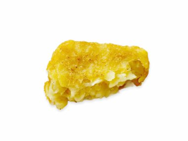 Beyaz arkaplana izole edilmiş patates köfteleri veya haşhaş.