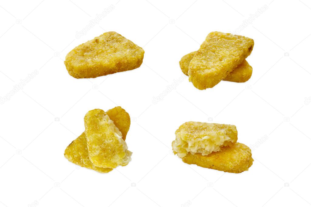 Hash browns or Potato patties isolated on white background