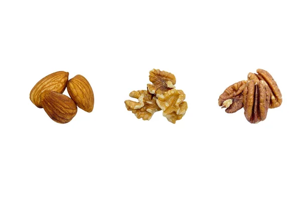 Nueces Aisladas Sobre Fondo Blanco — Foto de Stock