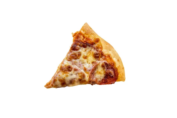 Beyaz arka planda izole edilmiş pizza dilimi