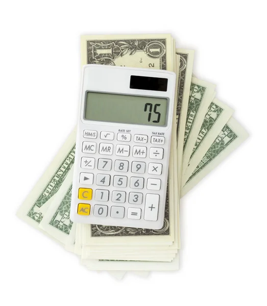 Calculator on money — Stock Photo, Image