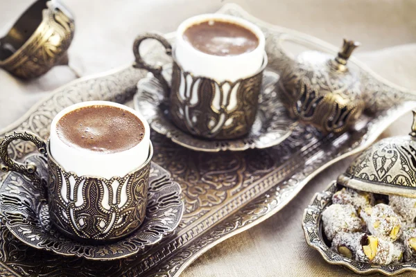 Kawa po turecku z Turcy — Zdjęcie stockowe