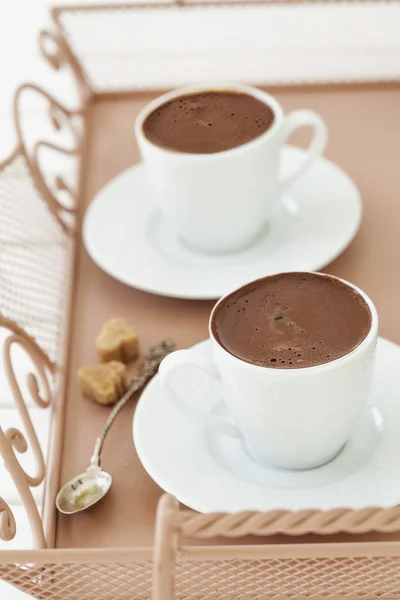 Turkse koffie op dienblad — Stockfoto