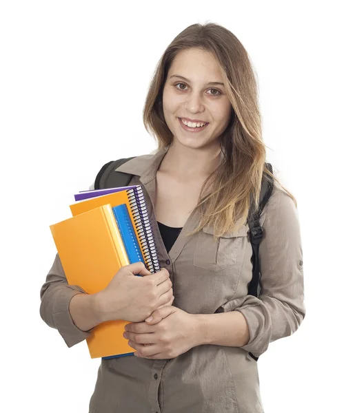 Studente ragazza su sfondo isolato — Foto Stock