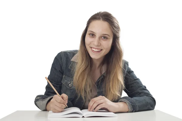 Étudiant jeune fille étudiant — Photo