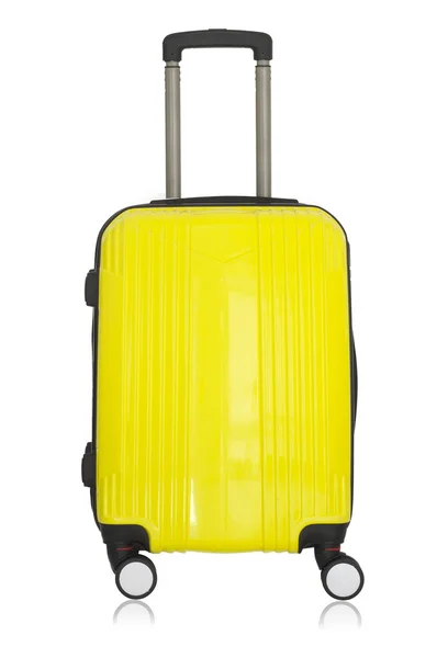 Gelber Koffer auf isoliertem Hintergrund — Stockfoto