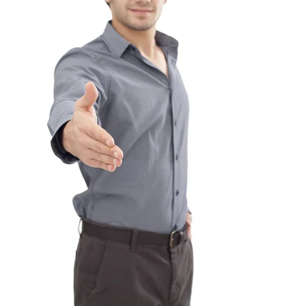 Man giving hand for a handshake — Stock Photo, Image
