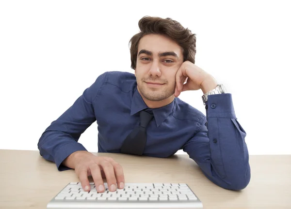 Young boy looking at screen — Stock Photo, Image