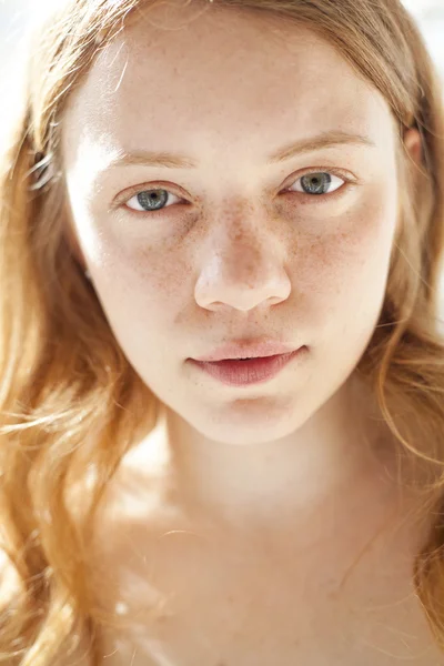 Portrait close up young beautiful young woman — Stock Photo, Image