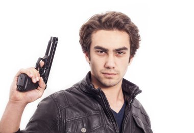 Elinde bir silah adam