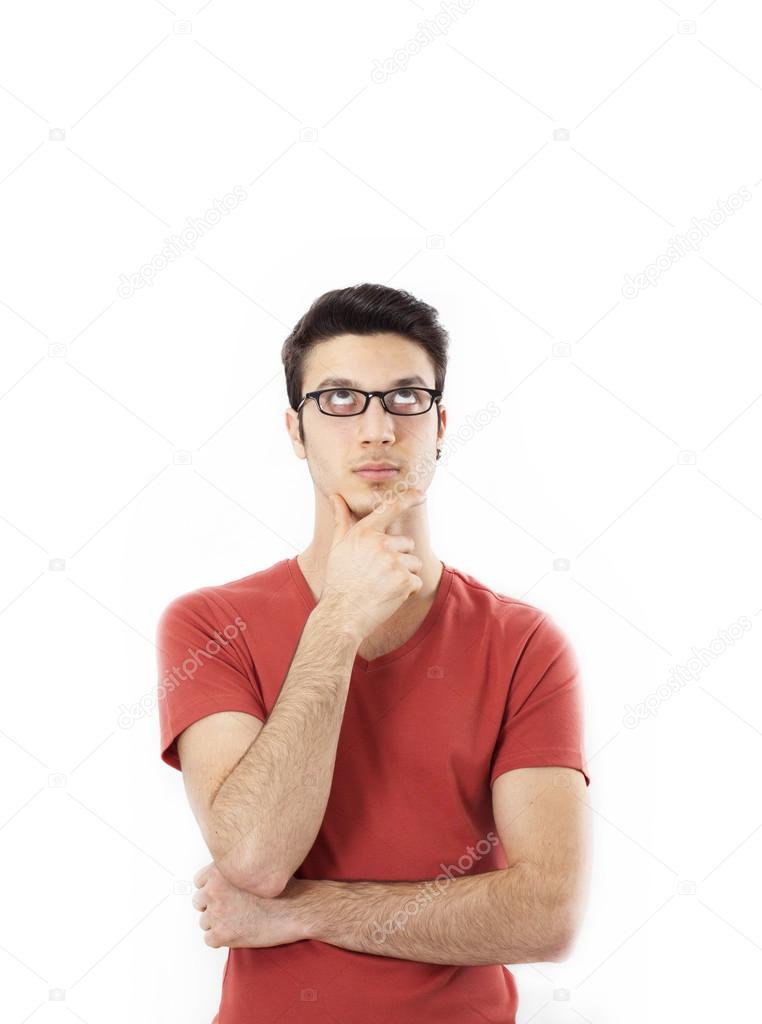 Portrait of thinking young man