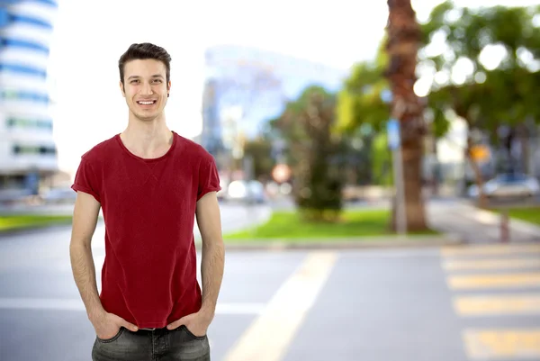 Portrait of young man on street — Stock Photo, Image