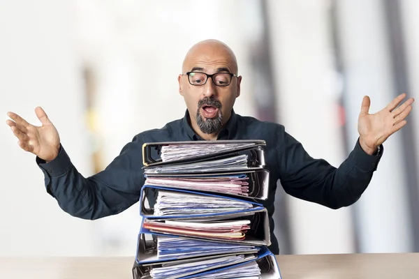 Businessman in panic — Stock Photo, Image