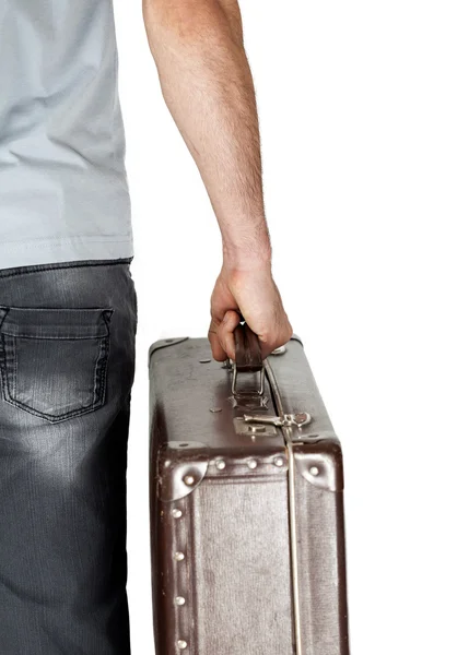 A man carrying a suitcase — Stock Photo, Image