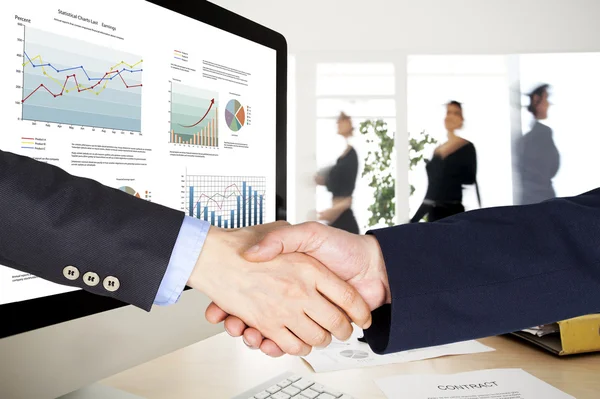 Business handshake in office — Stock Photo, Image