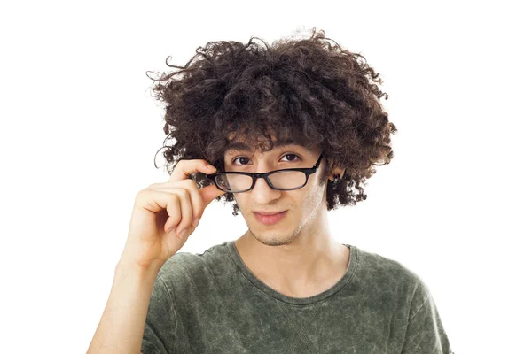 Porträtt av ung man med glasögon — Stockfoto