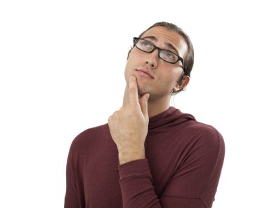 Düşünceli genç adam.