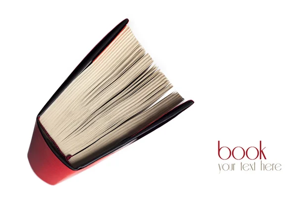 Red cover thick book on white — Stock Photo, Image