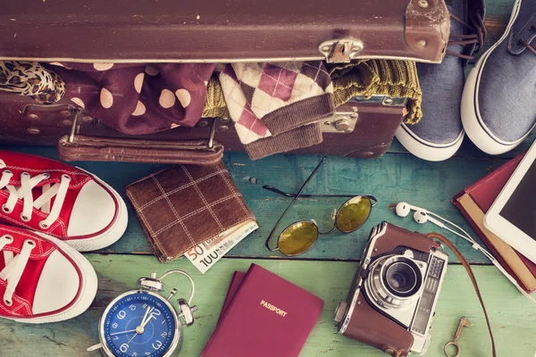 A mala de férias vintage — Fotografia de Stock