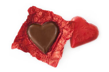 Kalp üzerine beyaz çikolata