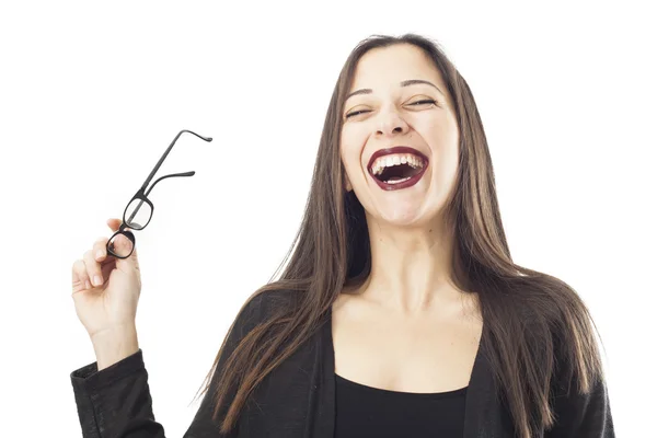 Retrato de jovem mulher feliz — Fotografia de Stock