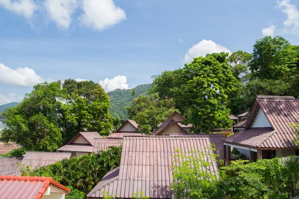 Tropical village rooftops — Stock Photo, Image