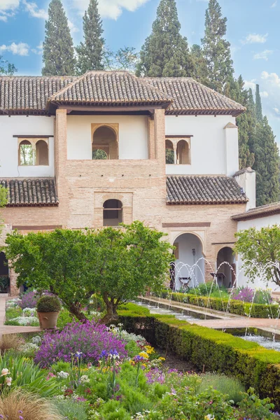 Generalife gardens in alhambra palace granada — Stock Photo, Image