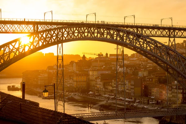 Porto ponte tramonto — Foto Stock