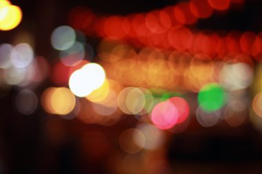 gece şehir bokeh ışıkları